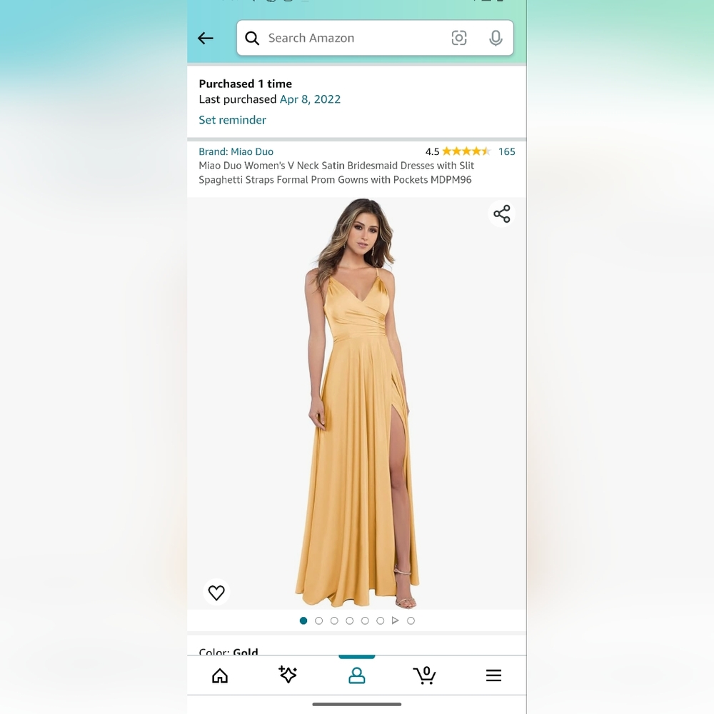 Gold Bridesmaid / Formal Gown